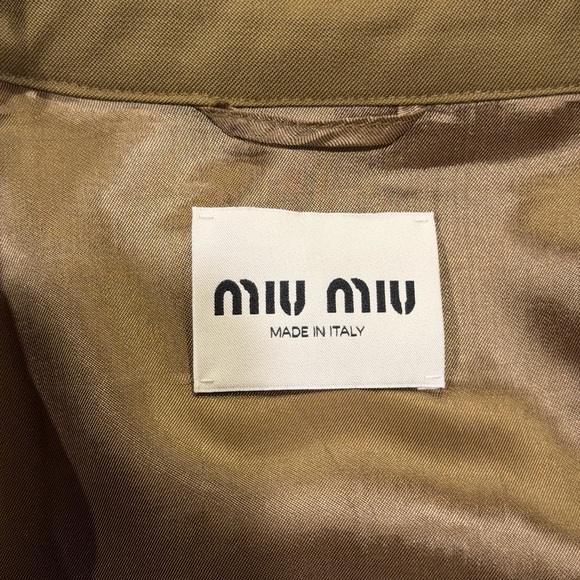 Miu Miu Gabardine Epaulette Military Blouson Bomber Jacket - Picture 10 of 16